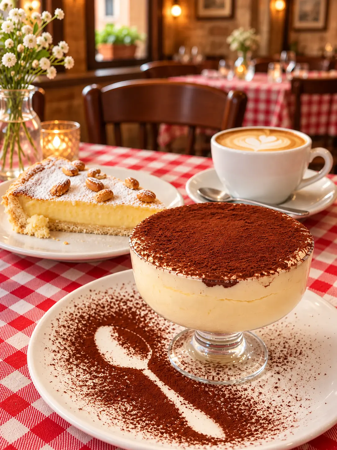 Tiramisù, torta della nonna and cappuccino